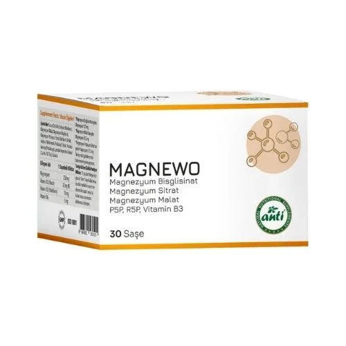 Magnewo Sase Magnezyum Bisglisinat, Sitrat, Malat, P5P, R5P, Vitamin B3 İçeren Takviye Edici Gıda