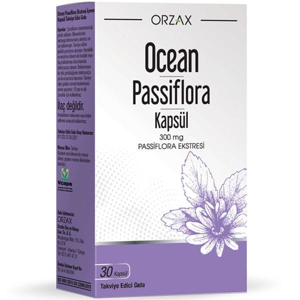Ocean Passiflora 300 mg 30 Kapsül 2 orzax ocean passiflora 300 mg 30 kapsul 58640 25 B