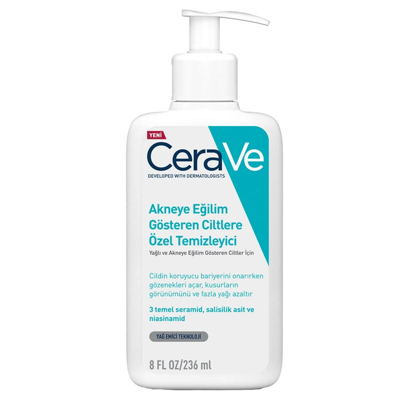 CeraVe Yağlı ve Akneye Eğilimli Ciltler İçin Yüz Temizleme Jeli 236ml Dermokozmetik