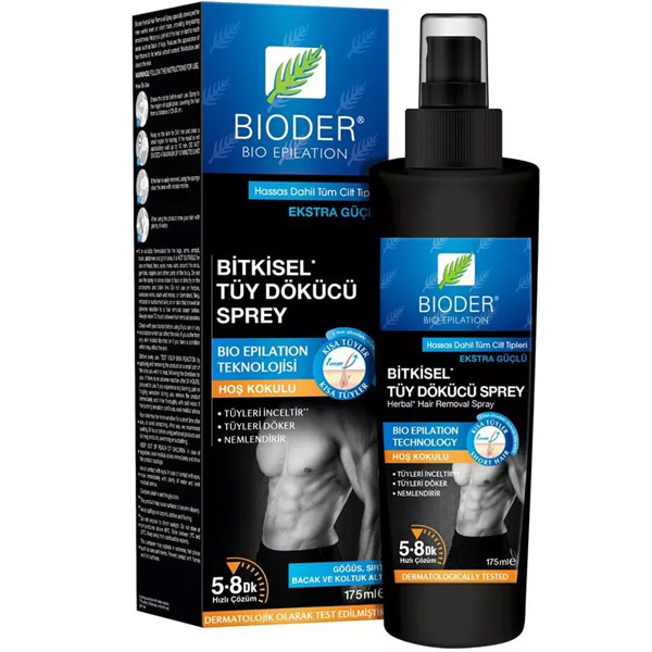 Bioder Erkekler İçin Bitkisel Tüy Dökücü Sprey 175 ml 2 bioder tuy dokucu sprey erkek 175 ml 60431 26 B