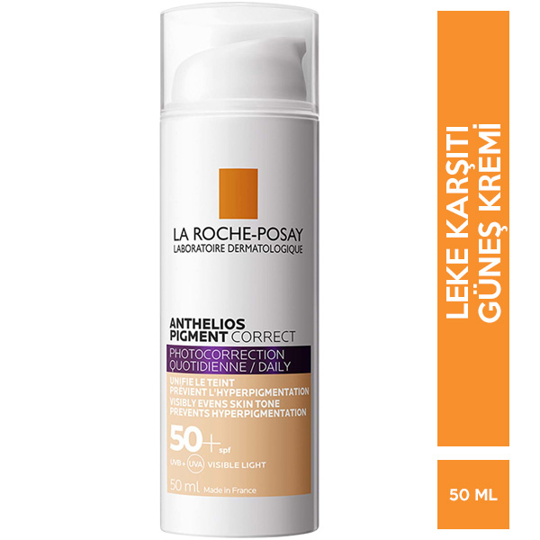 La Roche Posay Anthelios Pigment Correct Tinted Spf 50 50 ML Light Açık Ton 2 la roche posay anthelios pigment correct tinted cream spf50 50 ml acik ton 63446 19 B