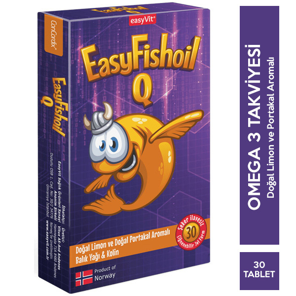 Easy Fish Oil Q Kids Çiğnenebilir 30 Tablet 2 easy q kids cignenebilir 30 tablet 62782 22 B