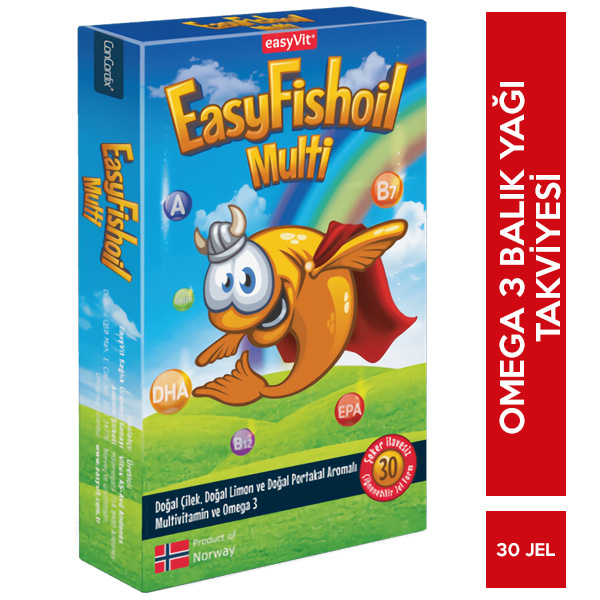 Easy Fish Oil Multi + Omega 3 Çiğnenebilir Tablet 30 Adet 2 easyvit multi omega 3 cigenebilir tablet 30 adet 62977 22 B