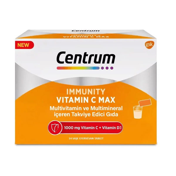 Centrum Immunity Vitamin C Max Efervesan Toz 14’lü Saşe 2 centrum immunity cmax 14 sase 71205 32 B