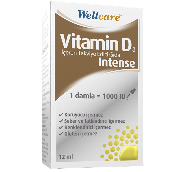 Wellcare Vitamin D3 Intense Takviye Edici Gıda 12 ml 2 wellcare vitamin d3 intense 1000 iu 12 ml 56939 23 B