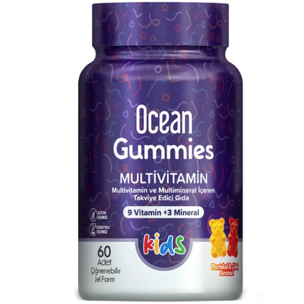 Orzax Ocean Gummies Multivitamin Kids Takviye Edici Gıda 60 Adet 2 orzax ocean gummies multivitamin 60 cignenebilir jel form 69089 31 B
