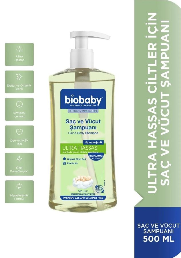 Biobaby Ultra Hassas Saç Ve Vücut Şampuanı 500 ml Prebiyotik Allman Papatyası